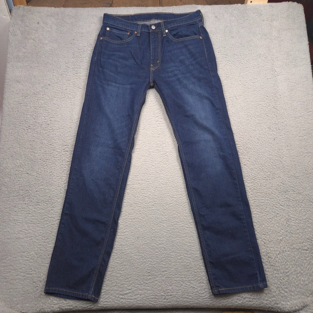 Levi's 505 Regular Fit Jeans Men 34x34 Dark Wash Stretch Straight Leg Blue